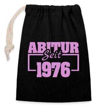 1976 - Closable cotton gift bag (14x20cm) - black - Front