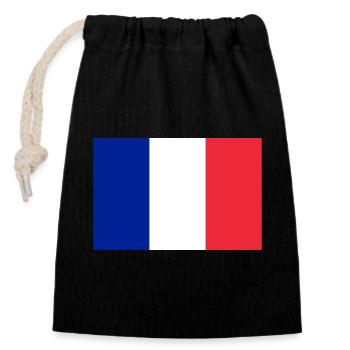 France - Closable cotton gift bag (14x20cm) - black - Front
