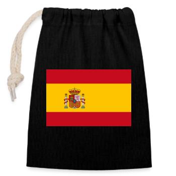 Spain - Closable cotton gift bag (14x20cm) - black - Front