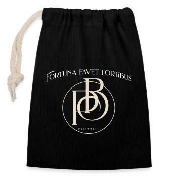 Fortuna Favet Fortibus Brand staement paintball - Closable cotton gift bag (14x20cm) - black - Front