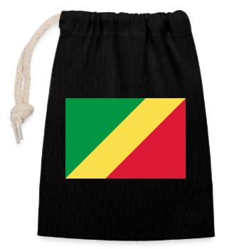 Demokratische Republik Kongo - Verschließbarer Geschenkbeutel aus Baumwolle (14x20cm) - Schwarz - Vorne