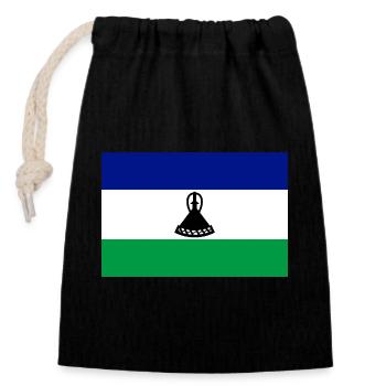 Lesotho - Verschließbarer Geschenkbeutel aus Baumwolle (14x20cm) - Schwarz - Vorne