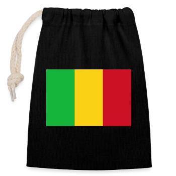 Mali - Sac cadeau en coton avec cordon (14 x 20 cm) - noir - Devant