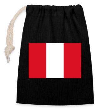 Peru - Closable cotton gift bag (14x20cm) - black - Front