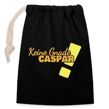 Lustig Caspar - Closable cotton gift bag (14x20cm) - black - Front