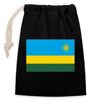 Ruanda - Verschließbarer Geschenkbeutel aus Baumwolle (14x20cm) - Schwarz - Vorne