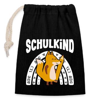 School Child 2026 - First Grade School Enrollment - Süßer - Closable cotton gift bag (14x20cm) - black - Front