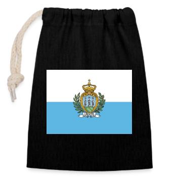 Saint-Marin - Sac cadeau en coton avec cordon (14 x 20 cm) - noir - Devant