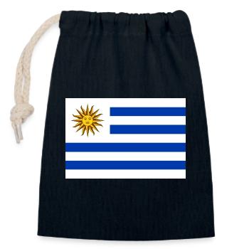 Uruguay - Closable cotton gift bag (14x20cm) - navy - Front