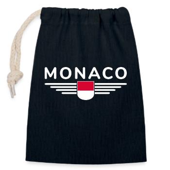 Monaco Design – Le style pour les fans de la Principauté - Sac cadeau en coton avec cordon (14 x 20 cm) - bleu marine - Devant