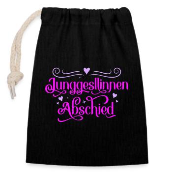 Enterrement de vie de jeune fille - Sac cadeau en coton avec cordon (14 x 20 cm) - noir - Devant