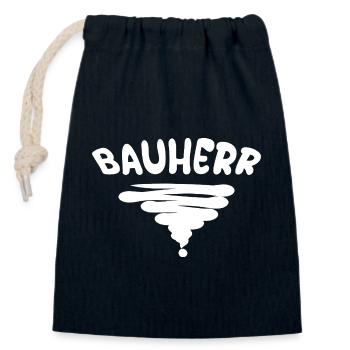Le métier de constructeur - Sac cadeau en coton avec cordon (14 x 20 cm) - bleu marine - Devant