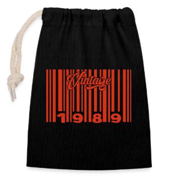 Jahrgang 1989 Jahrgang 1989 36 Jahre alt Barcode Anniversai - Verschließbarer Geschenkbeutel aus Baumwolle (14x20cm) - Schwarz - Vorne