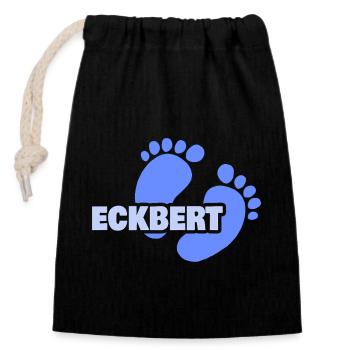 Gift for Eckbert - Closable cotton gift bag (14x20cm) - black - Front