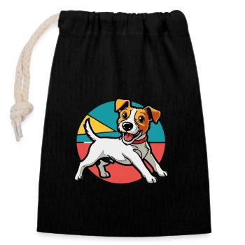 Jack Russel Terrier - Verschließbarer Geschenkbeutel aus Baumwolle (14x20cm) - Schwarz - Vorne