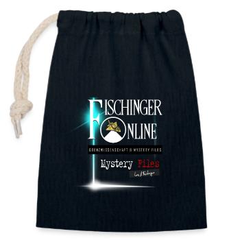 Fischinger Online big with Mystery Files | abridged - Closable cotton gift bag (14x20cm) - navy - Front