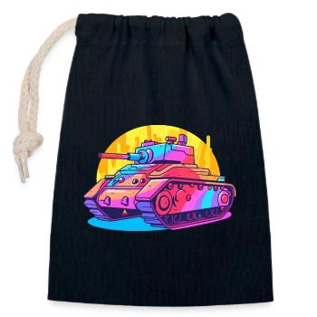 Colorful Tank - Art Tank - Verschließbarer Geschenkbeutel aus Baumwolle (14x20cm) - Navy - Vorne