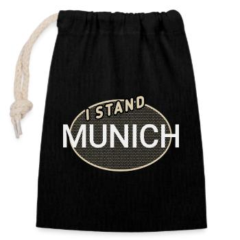 Ich stehe für München - Verschließbarer Geschenkbeutel aus Baumwolle (14x20cm) - Schwarz - Vorne