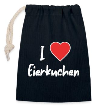 I love pancakes Funny design I love - Closable cotton gift bag (14x20cm) - navy - Front