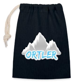Mount Ortler - Closable cotton gift bag (14x20cm) - navy - Front