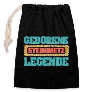 Gift for stonemason - Closable cotton gift bag (14x20cm) - black - Front