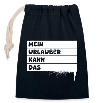 Urlauber - Verschließbarer Geschenkbeutel aus Baumwolle (14x20cm) - Navy - Vorne