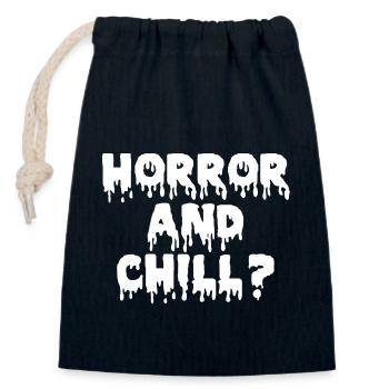 Horreur et froid - Sac cadeau en coton avec cordon (14 x 20 cm) - bleu marine - Devant