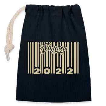 Jahrgang 2022 Barcode 2022: Jahr 2025. - Verschließbarer Geschenkbeutel aus Baumwolle (14x20cm) - Navy - Vorne