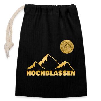 Mount Hochblassen - Closable cotton gift bag (14x20cm) - black - Front