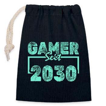 Zocken 2030 - Verschließbarer Geschenkbeutel aus Baumwolle (14x20cm) - Navy - Vorne