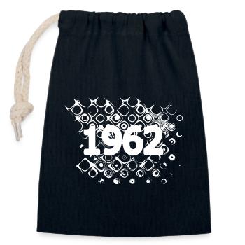 1962 - Closable cotton gift bag (14x20cm) - navy - Front