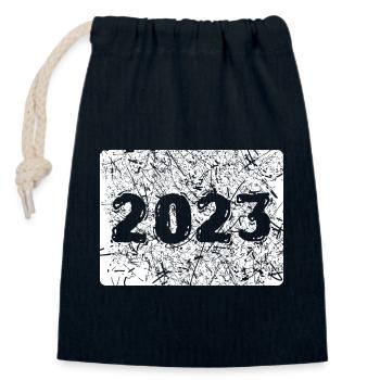 2023 - Verschließbarer Geschenkbeutel aus Baumwolle (14x20cm) - Navy - Vorne