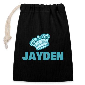 Jayden as a first name - Closable cotton gift bag (14x20cm) - black - Front
