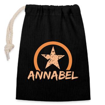 Annabel as a first name - Closable cotton gift bag (14x20cm) - black - Front
