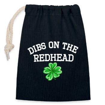 Dibs On The Redhead cooler Lustige St Patricks Day - Verschließbarer Geschenkbeutel aus Baumwolle (14x20cm) - Navy - Vorne