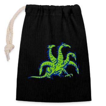 Dragon Hydra Dragon - Closable cotton gift bag (14x20cm) - black - Front