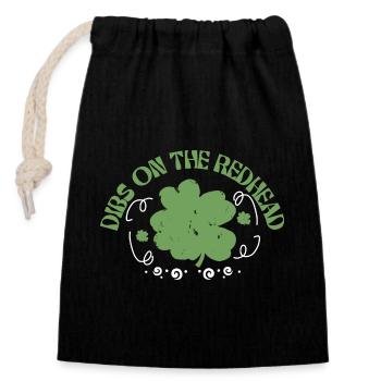 Dibs on the redhead adorable and humorous. - Closable cotton gift bag (14x20cm) - black - Front