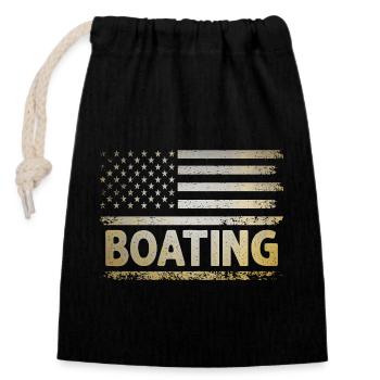Usa Flag Bootfahren Paddelboot - Verschließbarer Geschenkbeutel aus Baumwolle (14x20cm) - Schwarz - Vorne
