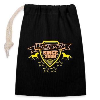 Legandary 2009 - Closable cotton gift bag (14x20cm) - black - Front