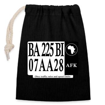 Plaque de sensibilisation Routière - Sac cadeau en coton avec cordon (14 x 20 cm) - noir - Devant