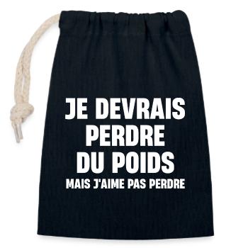 I should lose weight but I don't like to lose - Closable cotton gift bag (14x20cm) - navy - Front