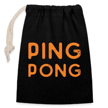 Ping Pong Master Spruch Geschenk Sport Tischtennis - Verschließbarer Geschenkbeutel aus Baumwolle (14x20cm) - Schwarz - Vorne
