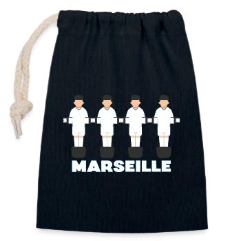 Marseille - Closable cotton gift bag (14x20cm) - navy - Front