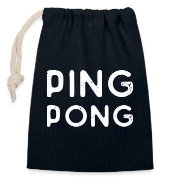 Ping Pong Spruch Geschenk Sport Geschenkidee - Verschließbarer Geschenkbeutel aus Baumwolle (14x20cm) - Navy - Vorne