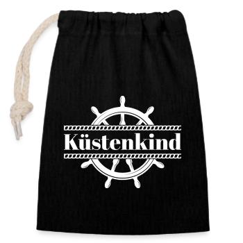 küstenkind2 Plan de travail 1 - Sac cadeau en coton avec cordon (14 x 20 cm) - noir - Devant