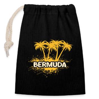 Party Bermuda - Verschließbarer Geschenkbeutel aus Baumwolle (14x20cm) - Schwarz - Vorne