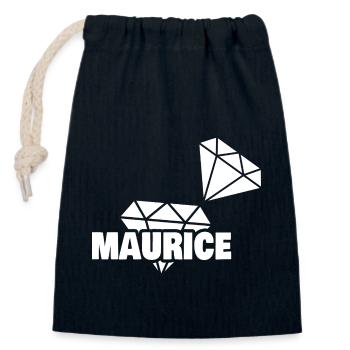 Precious Maurice - Closable cotton gift bag (14x20cm) - navy - Front