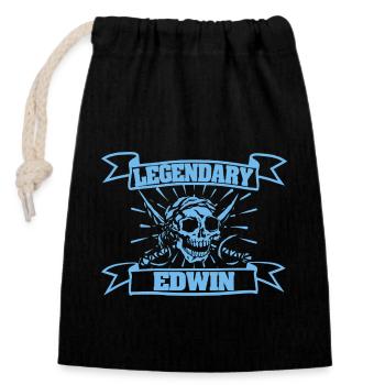 Carnival Edwin - Closable cotton gift bag (14x20cm) - black - Front