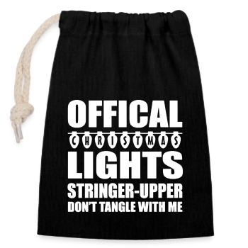 Official Christmas Lights - Closable cotton gift bag (14x20cm) - black - Front