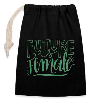 Feminism Saying Gift Vintage Emancipation - Closable cotton gift bag (14x20cm) - black - Front